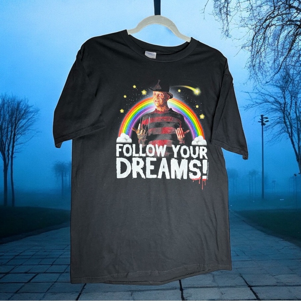 Port &Company Sarcastic Elm St Follow your dreams unixes short sleeve T shirt